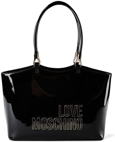 Love Moschino Enameled Logo Shopper Tas 35 cm - 9 L - black
