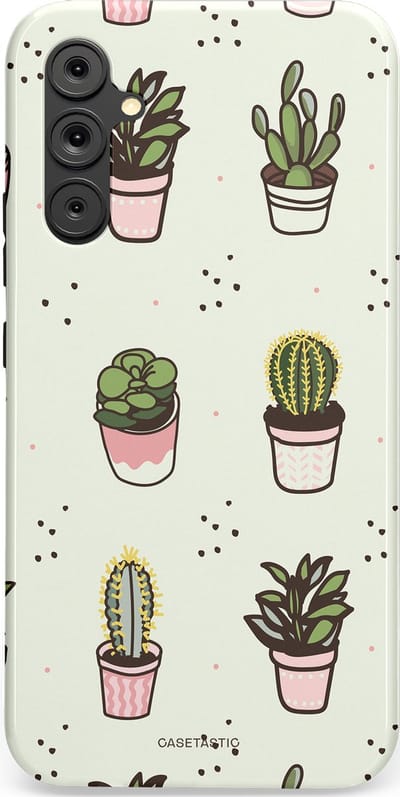 Casetastic Hoesje Geschikt voor Samsung A34 (5G) - Stijlvolle Beschermende Duo-layer Case - Familie Cactus
