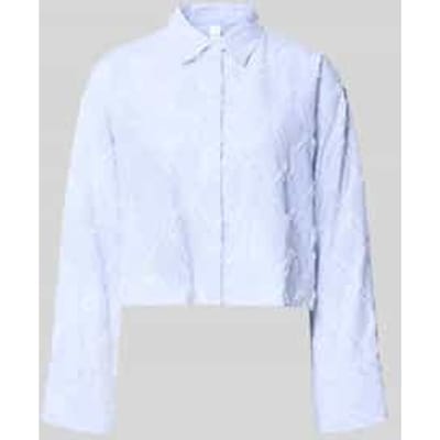 Korte overhemdblouse van katoenmix model 'Leo'