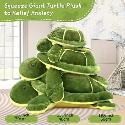 Peluche Tortue de Mer Bébés Maman Tortue Jouet en Peluche Famille d'Animaux en Peluche Cadeau de Fête d'Anniversaire pour Enfants Fille Garçon BABY 25cm beige