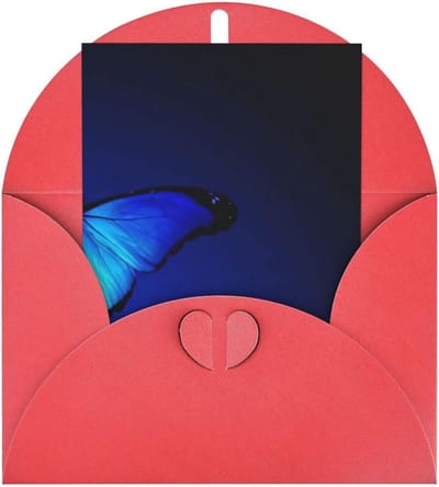 Wenskaart - Jubileumkaart Bedankkaart - Groeten Delen - Parelmoer Papier - 10 x 15 cm - Rood