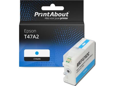 PrintAbout huismerk Inktcartridge T47A2 Cyaan Geschikt voor Epson