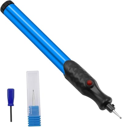 Mini Elektrische Slijper - Graveerpen Set - Objecten Personaliseren - Draadloos Werken - 160 mm Lengte - Zilver