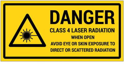Danger Class 4 laser radiation sticker | 20 x 10 cm