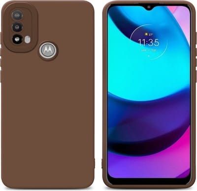 Cadorabo Hoesje geschikt voor Motorola MOTO E20 in FLUID BRUIN - Beschermhoes gemaakt van flexibel TPU silicone Cover Fluid Case
