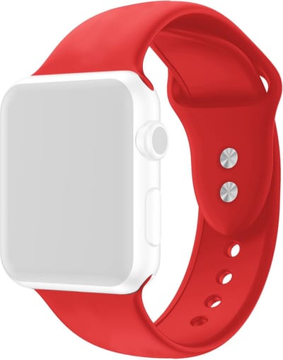 By Qubix - Geschikt voor Apple Watch bandje - Siliconen sportbandje - Rood - Dubbele druksluiting - Geschikt voor Apple Watch 38mm / 40mm / 41mm / 42mm - siliconen sport bandje - smartwatchbandje