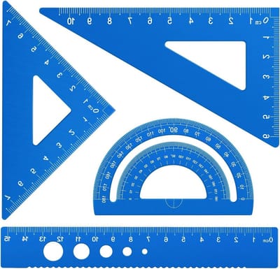 Geometrische Linialen en Hoekensets van 20 cm voor Technisch en Wiskundig Tekenwerk, Ideaal voor School en Kantoor, Inclusief 45 en 60 Graden Hoeken voor Projecten en Ontwerpen