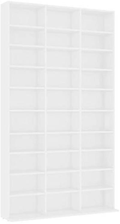 Staand CD-rek met 30 vakken voor muziek en accessoires - Wit - 102x16x177,5 cm