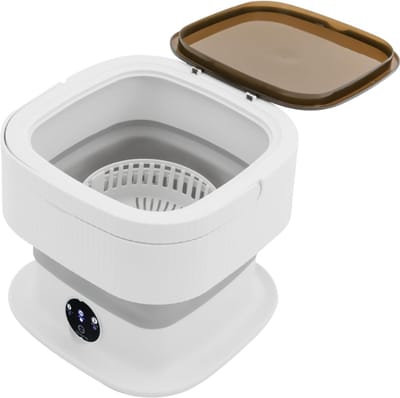RONN® Camping Wasmachine - Mini Wasmachine - Wasmachines - 10L - met Centrifuge - Wit - 30cm x 30cm x 28cm
