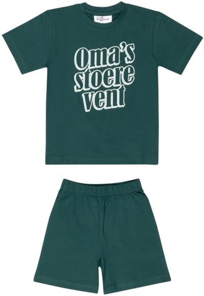 Fun2Wear jongens shortama oma’s stoere vent groen – katoen – maat 92