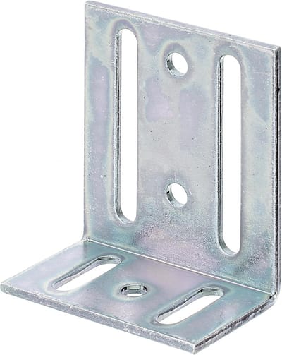 Verstelbare Hoeksteun - Verbindingsplaat L-vorm - Houtverbindingen Verstevigen - Galvanisch Verzinkt - 40x77x65 mm - Zilver
