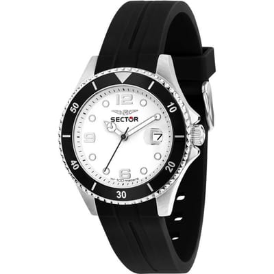 Sector 230 Siliconen Band Wit Wijzerplaat Quartz R3251161057 100M Herenhorloge white
