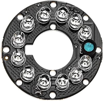 IR LED Board - Infrarood Verlichting - Nachtzicht Verbeteren - 12 LEDs 850nm - 43mm Diameter - Zwart