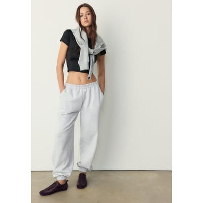 Stradivarius Boyfriend joggingbroek  Grijs melange XS