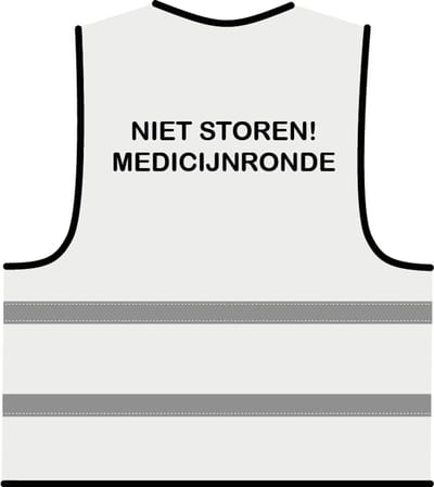 Medicatie hesje wit - polyester - one size maat - reflecterend