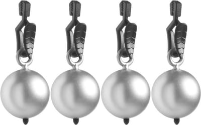 Tafelkleedgewichtjes - zilveren kogels/ballen - 4x stuks - 3.5 cm - Tafelkleedhangers - Tafelzeilgewichtjes