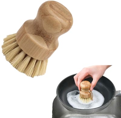 1 stuk - SinkSide afwasborstel - Bamboe afwasborstel - Duurzame houten afwasborstel - SinkSide afwasborstel - borstel - Natuurlijke ronde schoonmaakborstel voor de keuken - 8*4,5 cm