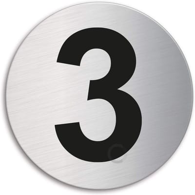 Huisnummerplaat RVS Zelfklevend Rond 60 mm Geborsteld