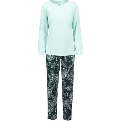 Katoenen dames pyjama lichtgroen Ringella - Groen - Maat - 46