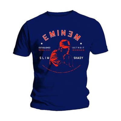 Eminem - Detroit Portrait Heren T-shirt - XL - Blauw