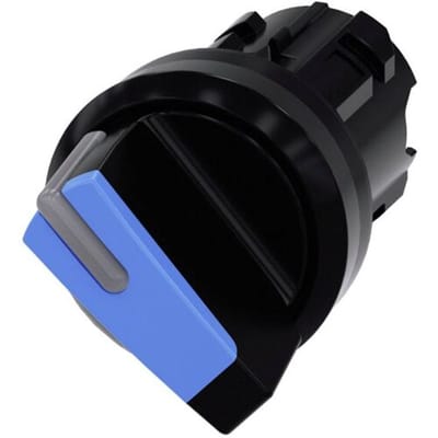 Siemens 3SU10022BF500AA0 3SU1002-2BF50-0AA0 Knevelschakelaar Kunststof frontring, Verlicht Knevel Zwart, Blauw 1 x 90 ° 1 stuk(s)