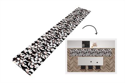 Keukenloper - Loper keuken - Pinguïns - Dieren - Patronen - Zentangle - 300x50 cm - Keukenloper vinyl