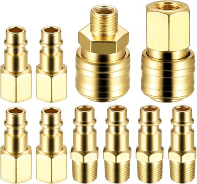 10 Stuks 1/4 Inch NPT Luchtcompressor Koppelingen voor Slangen, Snelle Verbinding, Luchtverbinding, Koppelingen, Luchtpijp, Luchtgereedschap, Koppeling Plug