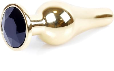 Power Escorts - Groot Formaat Butt plug 9.5 cm - vette Dia 3 cm - Super Stijlvol Gouden kleur met Zwarte Steen - Anaal plug - Opwindend en Stimulerend - Gemakkelijk gebruikbaar - Handige verpakking