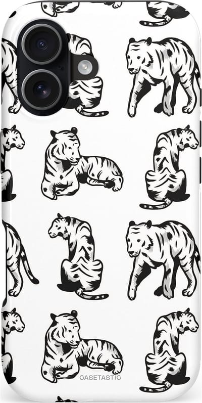 Casetastic hoesje geschikt voor Apple iPhone 17 - MagSafe - Dubbellaagse bescherming - Schaduwroar - Fashion Case - Wit Grijs Donkergrijs