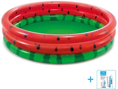 Intex - Opblaaszwembad - Watermelon Pool - Watermeloen print - Vanaf 2 jaar - Ø 168 x 38 cm inclusief reparatiesetje
