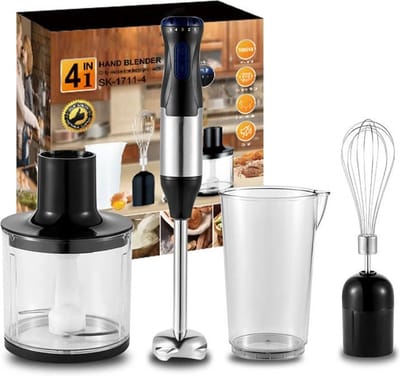 Bealive® Staafmixer set - 4 in 1 - Handmixer - Smoothie blender - Keuken accessoires - Inclusief maatbeker - 5 snelheden - 220V - 1000W