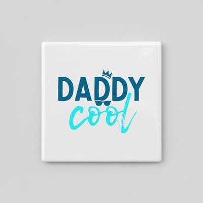 Vaderdag Decoratie Tegel “Daddy Cool” – Stijlvolle Leuke Wanddecoratie Cadeau voor Papa – 15 x 15 cm Keramische Tegel