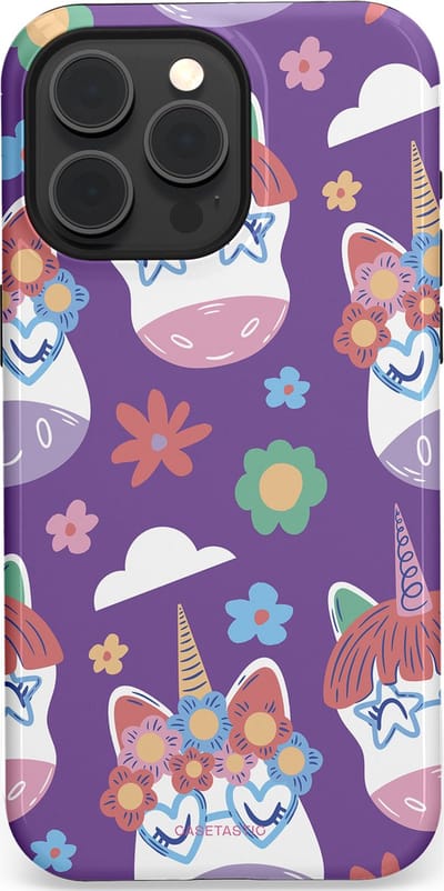 Casetastic Hoesje Geschikt voor Apple iPhone 15 Pro Max Magsafe - Stijlvolle Beschermende Duo-layer Case - Eenhoorn Magie