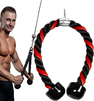 Triceps Touw - Nylon Tricep Rope Kabelbevestiging met Lange Handgreep voor Thuis Gym Training en Krachttraining