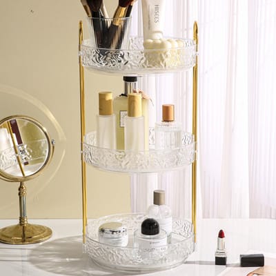 Unyqoos ® Praktische 360 Graden Draaibare Cosmetica en Badkamer Organizer met Transparant Design voor Optimaal Gebruik