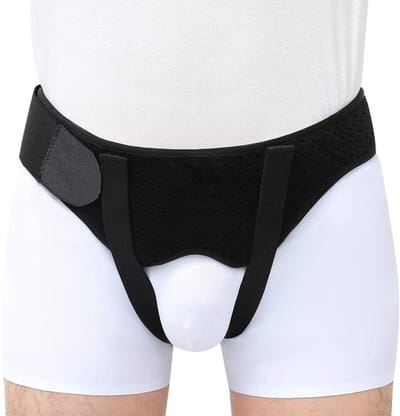 Dailygoods- Liesbreukband Dubbelzijdig - Elastisch - Ondersteuning - Compressiekussens - Voor Mannen/Vrouwen - Heupomtrek M/L/XL - Hernia Riem