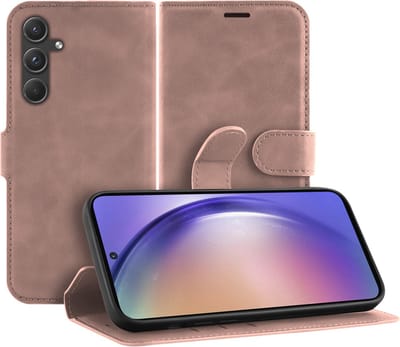 Just in Case hoesje geschikt voor Samsung Galaxy A55 Hoesje met Pasjeshouder - Premium Bookcase - Roze