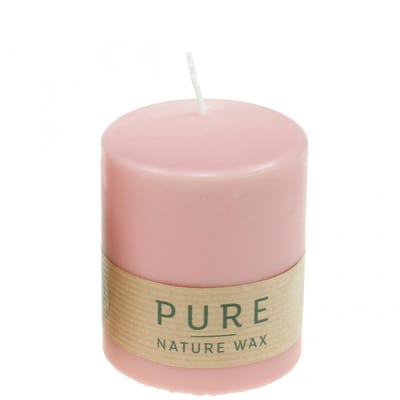 PURE stompkaars 90/70 roze natuurlijke waskaars duurzame kaarsdecorati