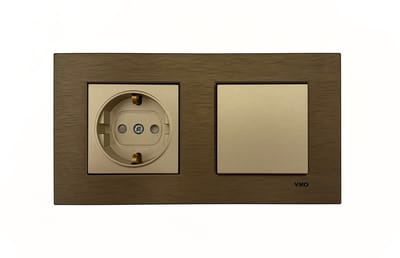 Panasonic Viko [Novella] - Schakelaar & Stopcontact combinatie - Metal Bronze/Champagnegoud - Inbouw