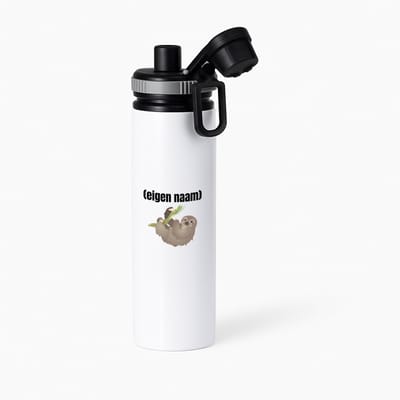 Hacebo® - luiaard met eigen naam waterfles met draaidop grijs - Luiaard - luiaard liefhebbers - iemand die houdt van luiaards - verjaardag - cadeau - kado - water fles - 850ML