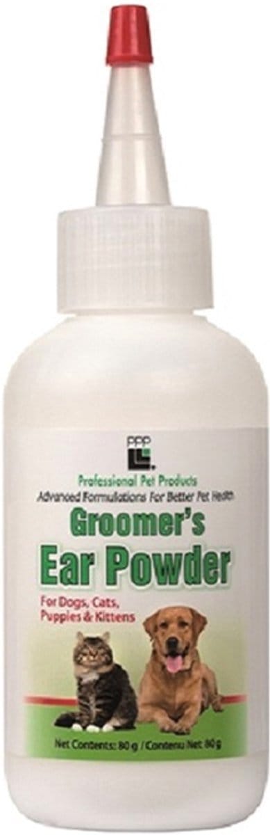 Groomers ear powder - voor het plukken van het haar in het oor van ; hond, kat ,puppy en kitten - Proffessionel Pet Product - 28 gram - maakt het makkelijker voor trimmer en voor hond .