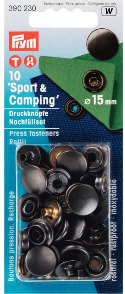 Navullingen naaivrijdrukknoop SPORT&CAMPING voor390200 gebronsd 10 st. - Drukknopen Sport & Camping - Prym