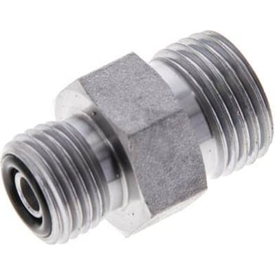 UN 11/16''-16 x UNF 9/16''-18 Verzinkt Stalen Borstnippel ORFS 630 Bar - Hydrauliek