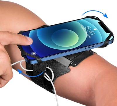 Ntech - Hardloop Telefoonhouder - Hardloopband armband 360 Graden Rotatable Telefoonhouder - Geschikt voor Samsung S26 / S26 Ultra/ S25/ S25 FE / iPhone 17 Pro Max/ 17 Pro / 17 / 16 / 16 Pro Max / 15/13/14