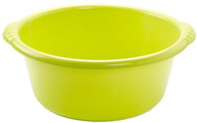 Plasticforte afwasbak teil - Set van 2x stuks - kunststof - rond - 10 liter - groen - Afmetingen 40 x 38 x 15 cm - Huishouden