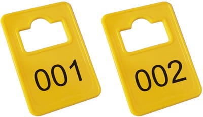 CombiCraft Plastic Garderobenummers Tiffany Geel - 1 t/m 100