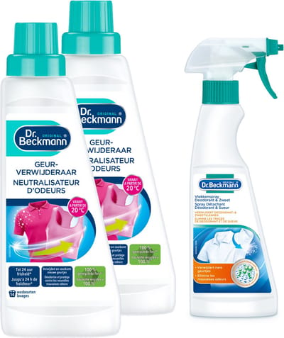 Dr. Beckmann - Geurverwijderaar – Vlekkenspray Deo en Zweet - Voordeelset – 3 stuks