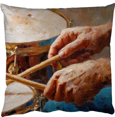 Sierkussens - Kussentjes Woonkamer - 50x50 cm - Drumstokken - Olieverf - Man