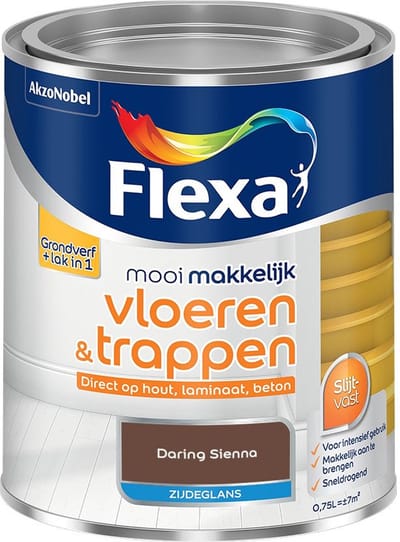 Flexa - Mooi Makkelijk Vloeren & Trappen Zijdeglans - Daring Sienna - Mengverf - 750 Ml