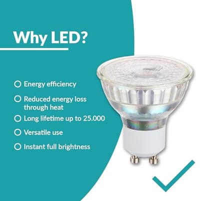 Set van 3 GU10 LED lampen met warm wit licht – 4,5 watt spots (30w equivalent) – 3000 Kelvin – Ideaal voor sfeervolle verlichting